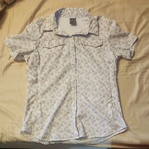Levi's White Casual Button Down Shirt with Floral Design